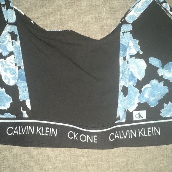 Calvin Klein intimates women's sz large black blue white bra bralette open back - Picture 10 of 13